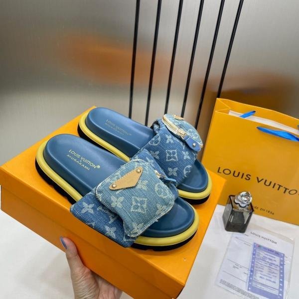 Louis_Vuitton_X_Murakami_Comfort_Mules_Denim_Blue_With_OG_Box_&_Carry_Bag