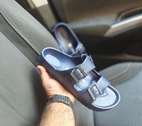 BIRKENSTOCK ARIZONA EVA NAVY BLUE WITH SOLE BRANDING