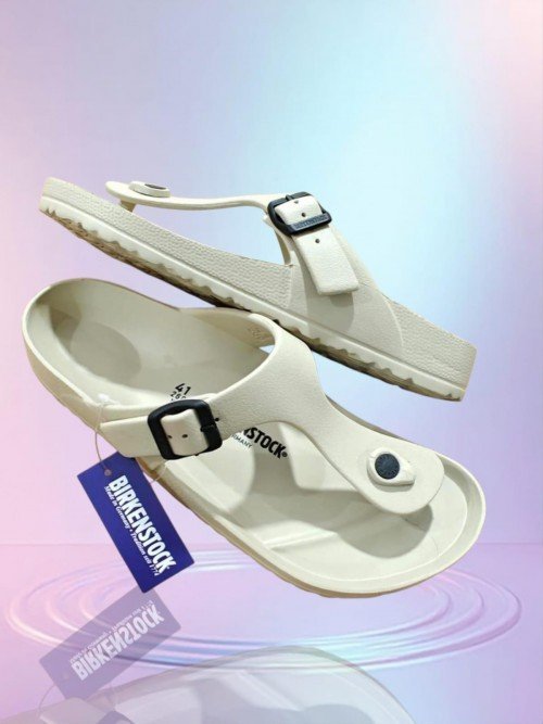 BIRKENSTOCK GIZEH EVA CREAM WITH SOLE BRANDING