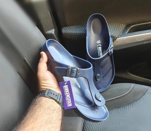 BIRKENSTOCK GIZEH EVA NAVY BLUE WITH SOLE BRANDING