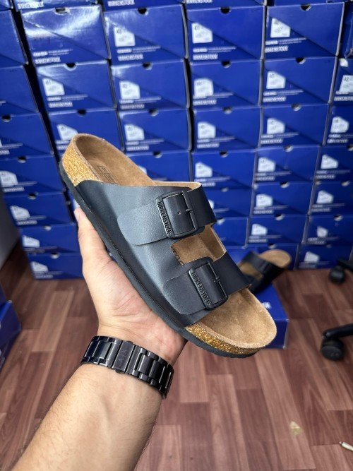 BIRKINSTOCK BIRKO FLOR LETHER BLACK BROWN