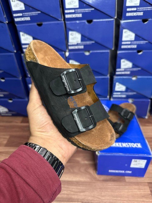 BIRKINSTOCK BIRKO FLOR BLACK SUEDE