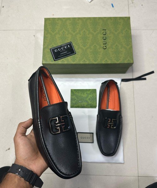 Guccii Leather Luxury Loafer Black L13