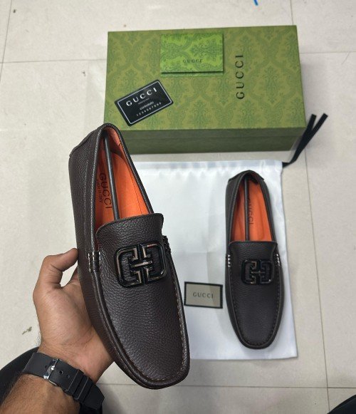Guccii Leather Luxury Loafer Brown L14