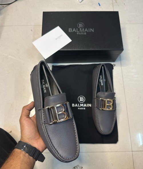 Balmainn Leather Luxury Loafer Grey L19