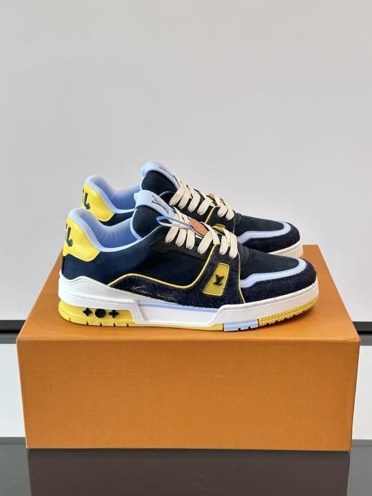 Louisvuitton lv trainer Blue Calf Leather Double Box Sneaker
