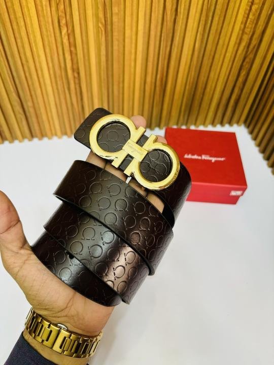 82 SF SALVATORE FERRAGAM_O GOLDEN BROWN PREMIUM QUALITY BELT