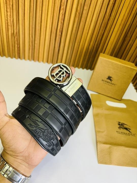 25 BT BURBERR_Y SILVER BLACK PREMIUM QUALITY BELT