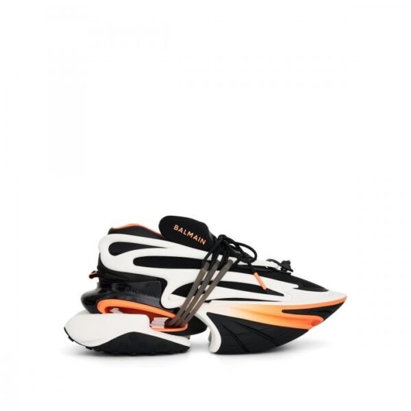 Balmaiin Unicorn Low-Neoprene & Calfskin in BlackWhiteOrange