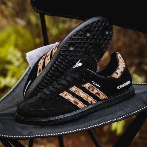 Adidass end x neighborhood x samba black leopard
