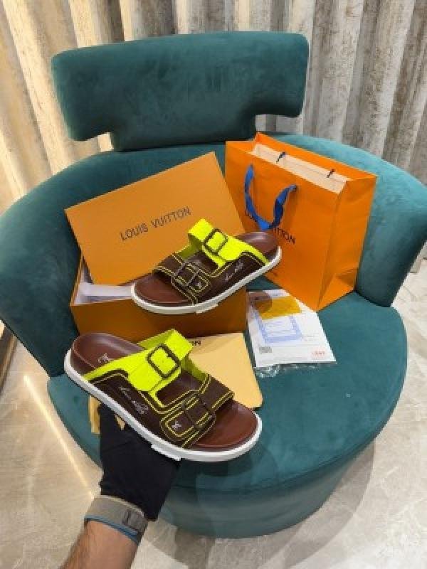 Louis_vuttion _lv mule trainer calf leather made in italy