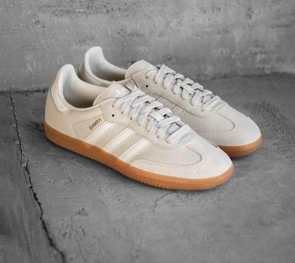Adida.s Samba Beige Aluminum Gum Men Leather Quality
