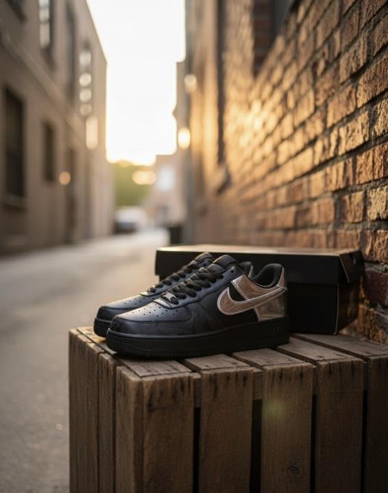 Nik e Airforce 1 All star metallic silver black (Glow in dark)