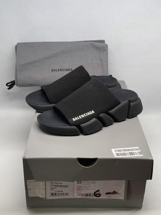 Balenciaga Speed 2.0 Recycled Knit Slide SandalBlack