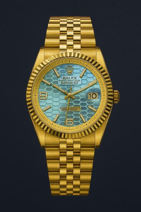 Role.x land dweller full gold blue dial limited edition 003