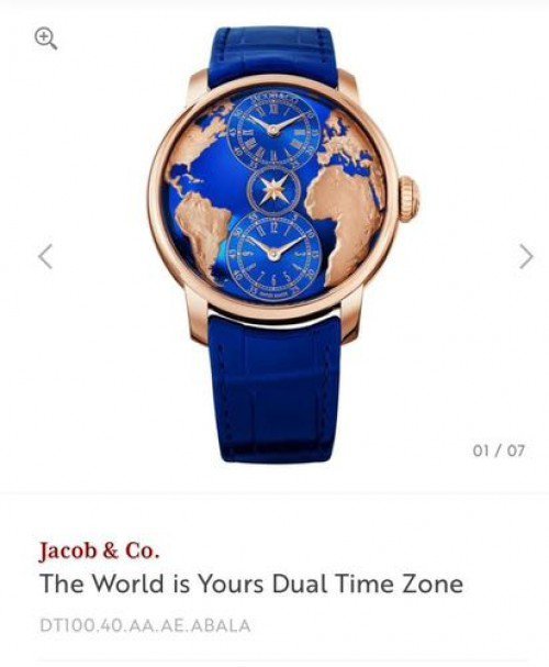 Jacob Co Dual Time Blue Rose Gold