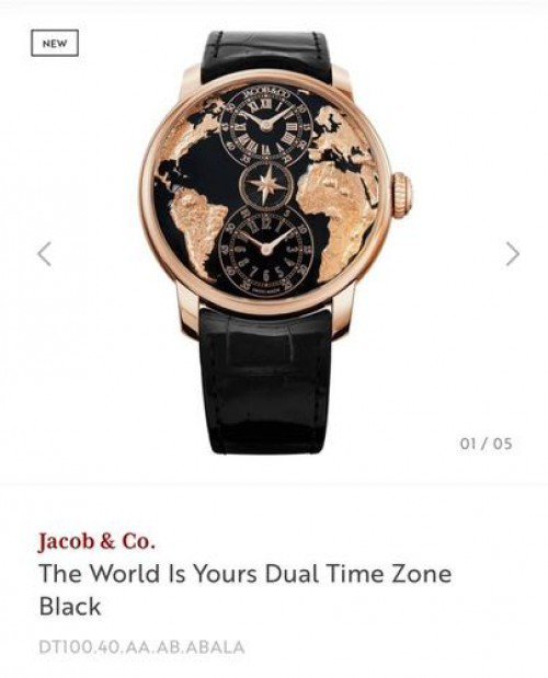 Jacob Co Dual Time Black Rose Gold