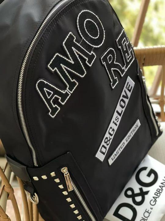 Dolce_&_Gabbana_Nylon_Black_Stud_Embroidery_Unisex_Backpack_With_Dust_Bag_DG11_Black