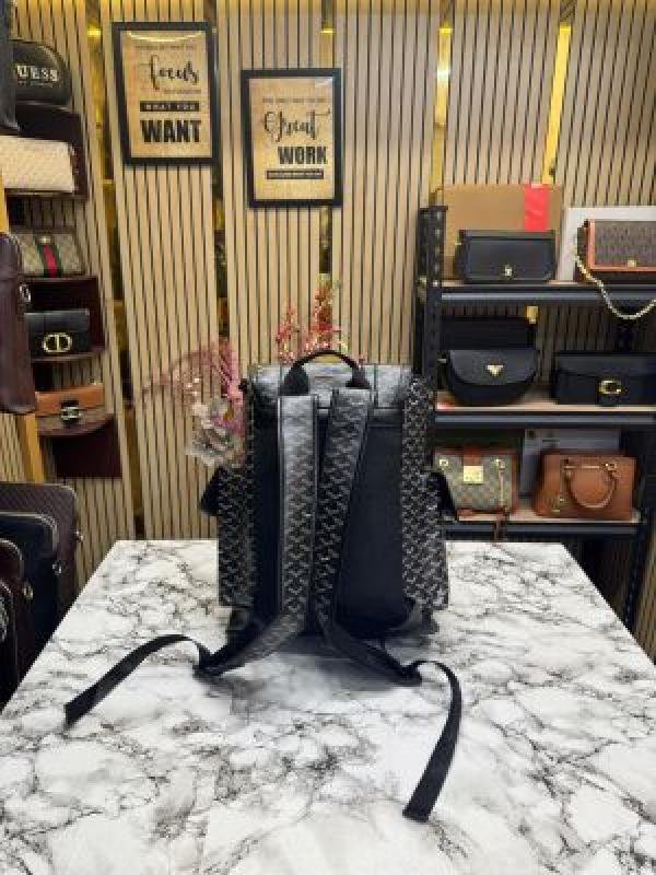 Goyard Alpin Backpack In Goyardian Pattern Premium Quality (Black)