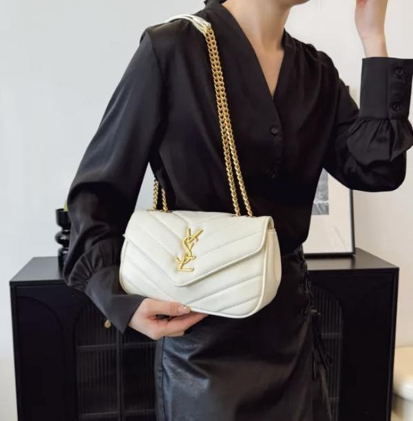 YSL WHITE PREMIUM HAND BAG WITH OG BOX & LABUBU FREE