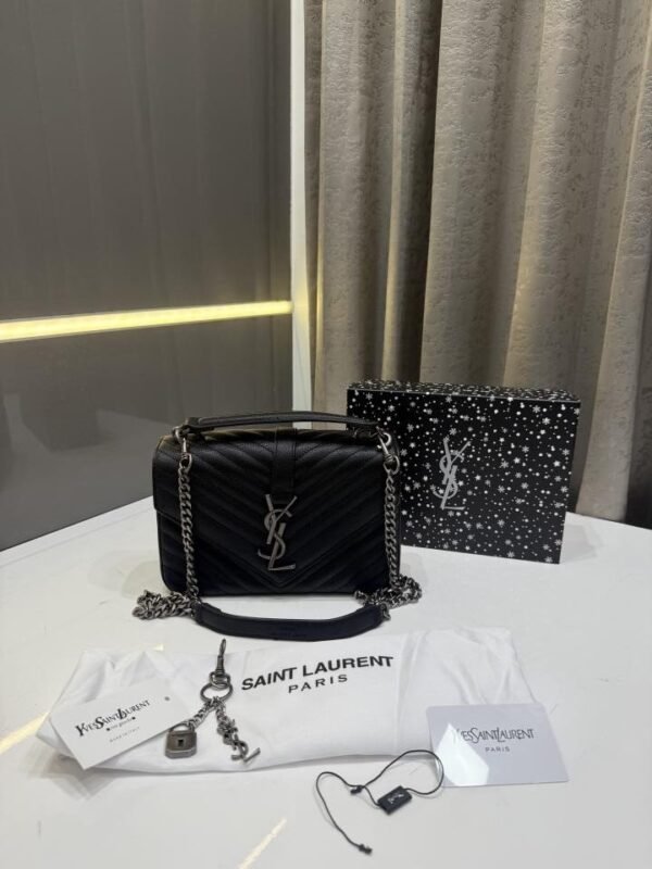 YSL SAINT LAURENT LEATHER BLACK PREMIUM BAG WITH OG BOX