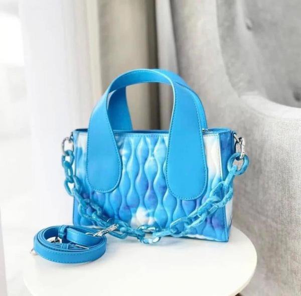 CHARLES KEITH PREMIUM (WHITEBLUE SHADE) BAG PREMIUM WITH GIFT BOX & BRAND BAG