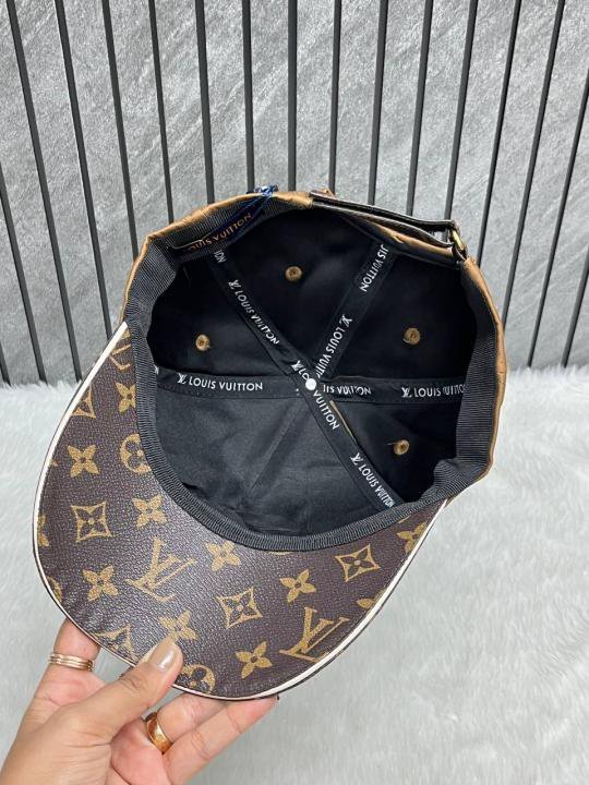 Louis_Vuitton_Flower_Monogram_Front_Logo_Brown_Premium_Unisex_Cap_With_Safety_Box