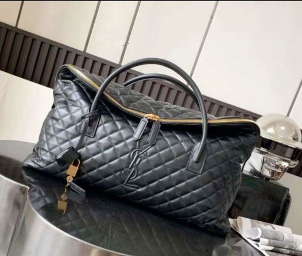 YSL Saint Laurent Premium Edition Travel Duffle Bag With Dust Bag & Accessories (Black