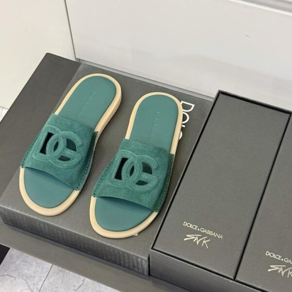 Dolce&Gabanna DG Logo Rubber Sole Premium Sandal (Made in Italy) Green