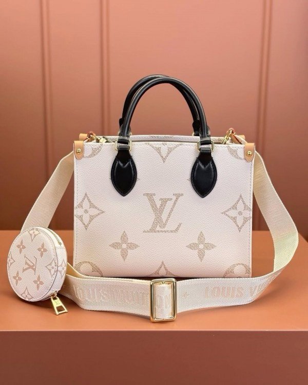 Louis Vuitton LV M24533 On The Go Premium Pochette With OG Magnetic Box & Dust Bag - Coin Pouch (White Cream - 966)(BSB)