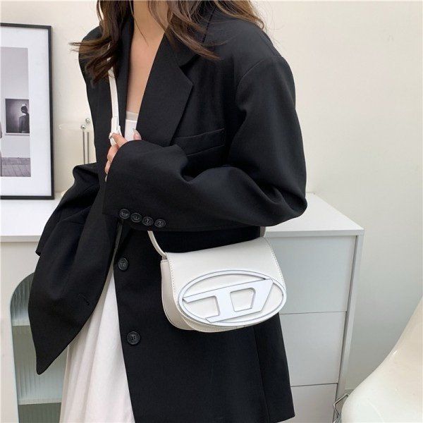 Diesel 1DR  Shoulder Bag With OG Box & Dust Bag & Extra Shoulder Strap (White-441)(BSB)