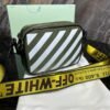 Off White Binder Nylon Small Crossbody With OG Box & Dust Bag & 07 Army Green Yellow(LB)