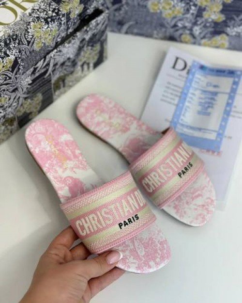 Christia_n Dior Dway Printed Pink Flats