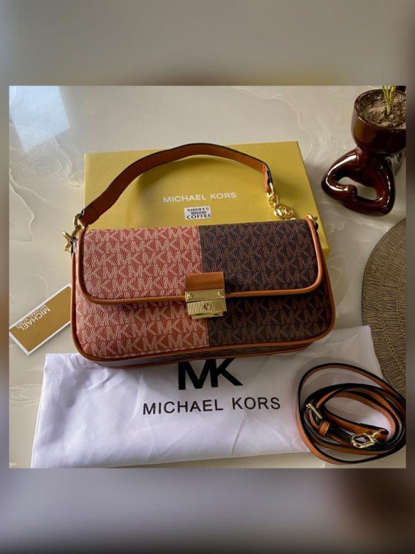 Michael-Michael-kors Bradshaw Two Tone Logo Convertible Shoulder bag with box 76
