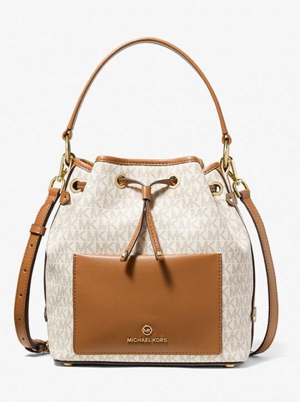 MICHAEL_MICHAEL_KORS MAEVE MEDIUM SIGNATURE LOGO BUCKET BAG 97