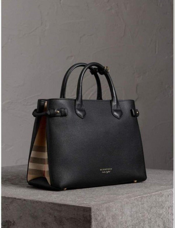 Burberry_Banner_Black_Medium_Tote_Bag_With_DustBag_SlingBelt
