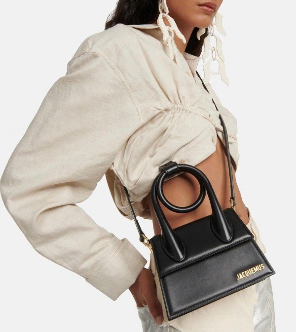 Jacquemus Le Chiquito Noeud Bag With OG Box Dust Bag & Extra Sling Belt (Black - 665)