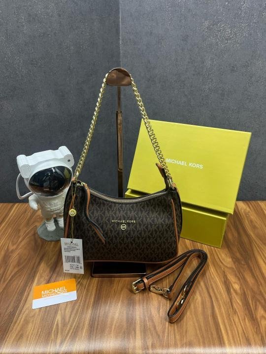 Michael_Kors_MK_Jet_Set_Small_Logo_Pochette_With_Shoulder_Strap_With_OG_Box_&_Dust_Bag(22317_Coffee_Brown)