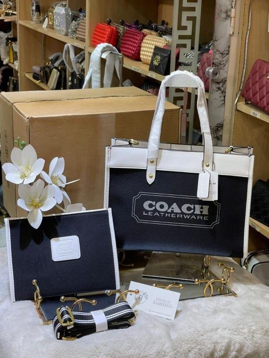 Coach_Field_Tote_30_Authenic_Black_Canvas_With_Pouch_OG_Box_&_Dust_Bag_6739_Black