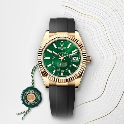 Rolex Sky Dweller Gold Green Silicon Strap 2025