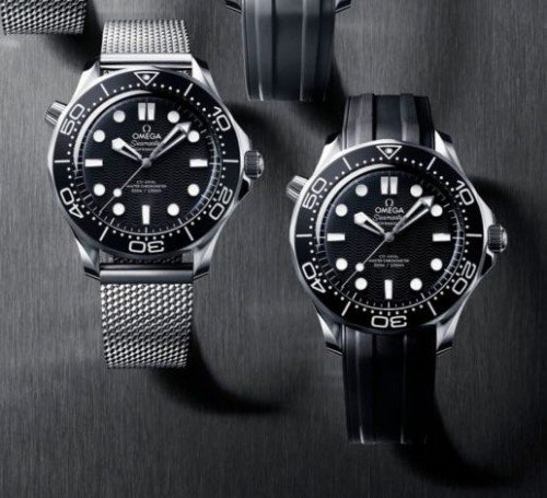 Omega Seamaster 300m Diver New Silver Black Dial With Extra Silicon Strap