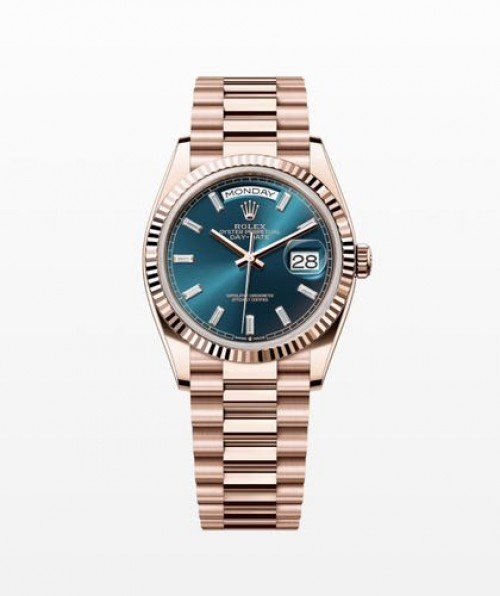 rolex day date rose gold green