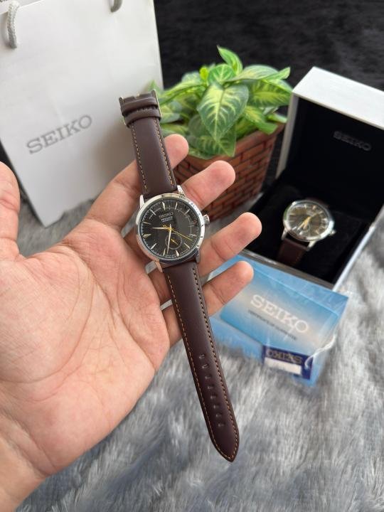 Seiko Presage Automatic Leather Brown Black W187