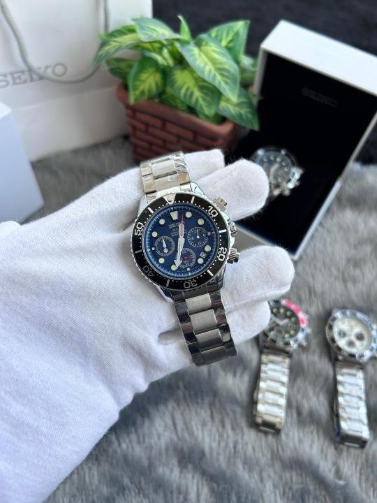 Seiko Solar All Chronograph Working Blue W156