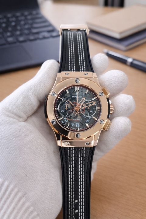Hublot Big Bang Chrono Black Leather Belt AT 409