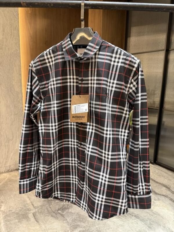BURBERR_y BLACK WHITE CHECKS CLASSIC PRINTED PREMIUM SHIRT