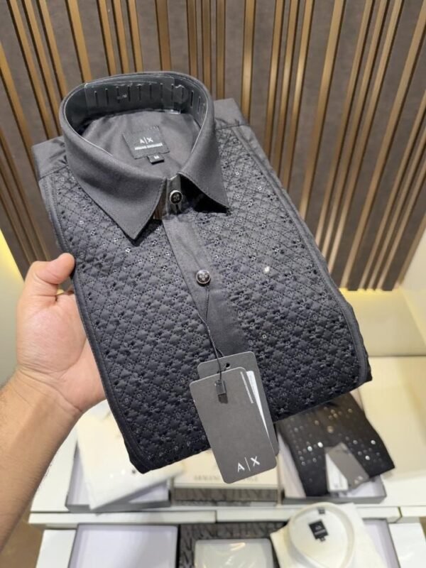 ARMAN-I EXCHANGE F-1 PREMIUM BLACK TUXEDO SHIRT WITH BOX PACKING