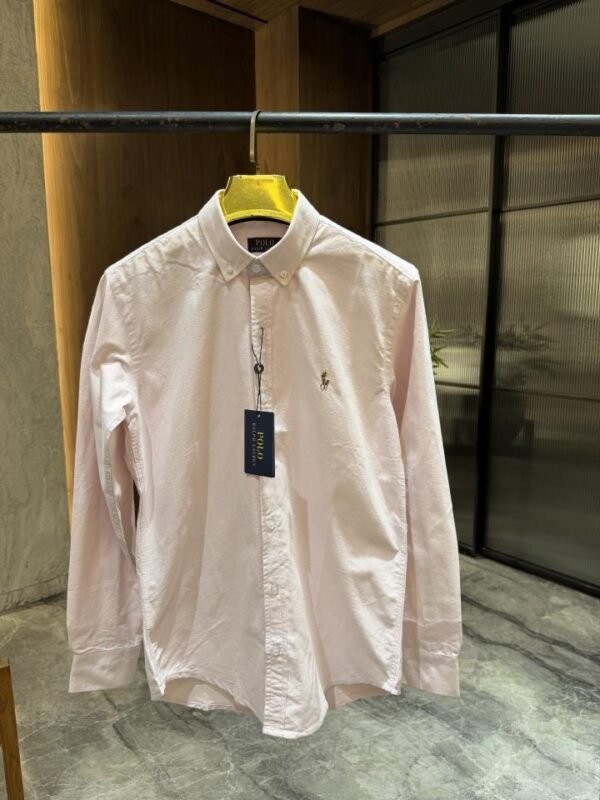 RALP_H LAUREN LIGHT PINK PREMIUM COTTON LOGO SHIRTS