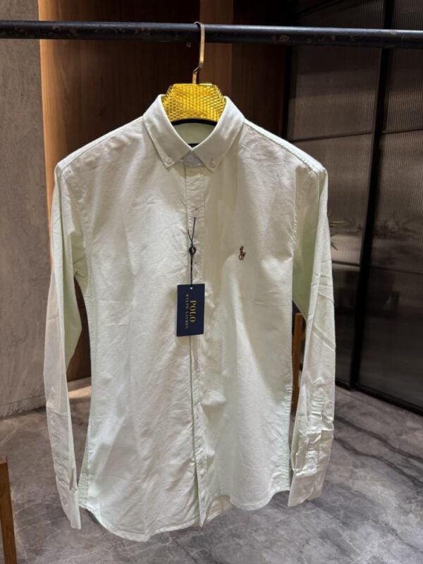 RALP_H LAUREN LIGHT GREEN PREMIUM COTTON LOGO SHIRTS
