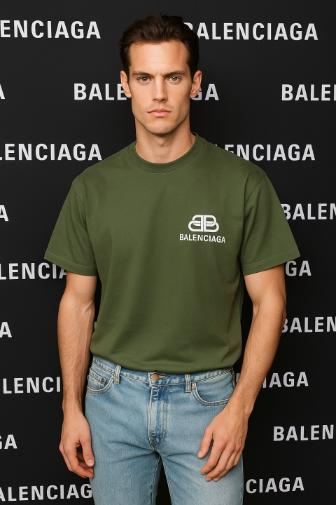 BALENCIAG A DUAL TONE DROP SHOULDER ROUND NECK TSHIRT 1180